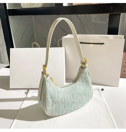 Pleated Crescent Shoulder Bag for Women