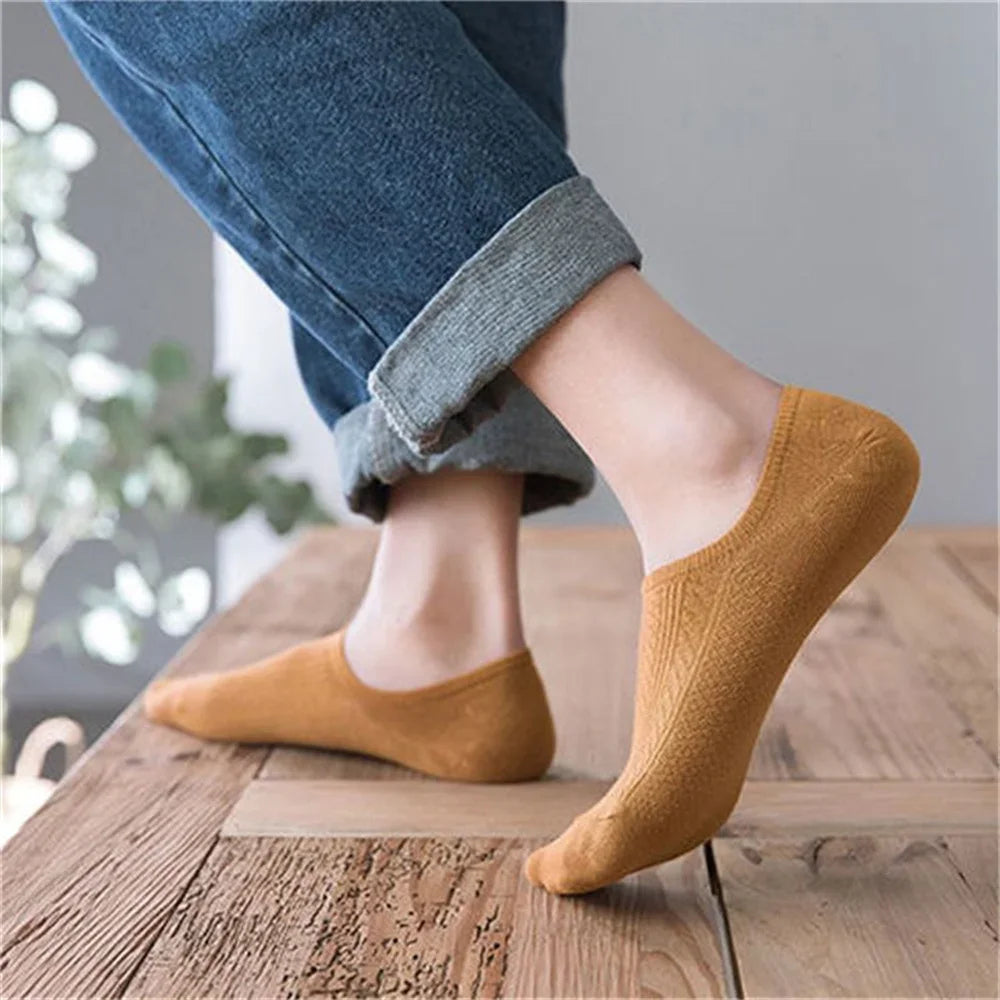Men Cotton Low Cut Tube Socks 5 Pairs