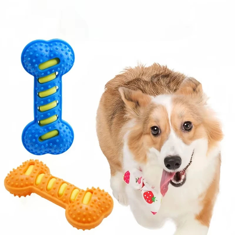 Rubber Squeaky Bone Dog Toy