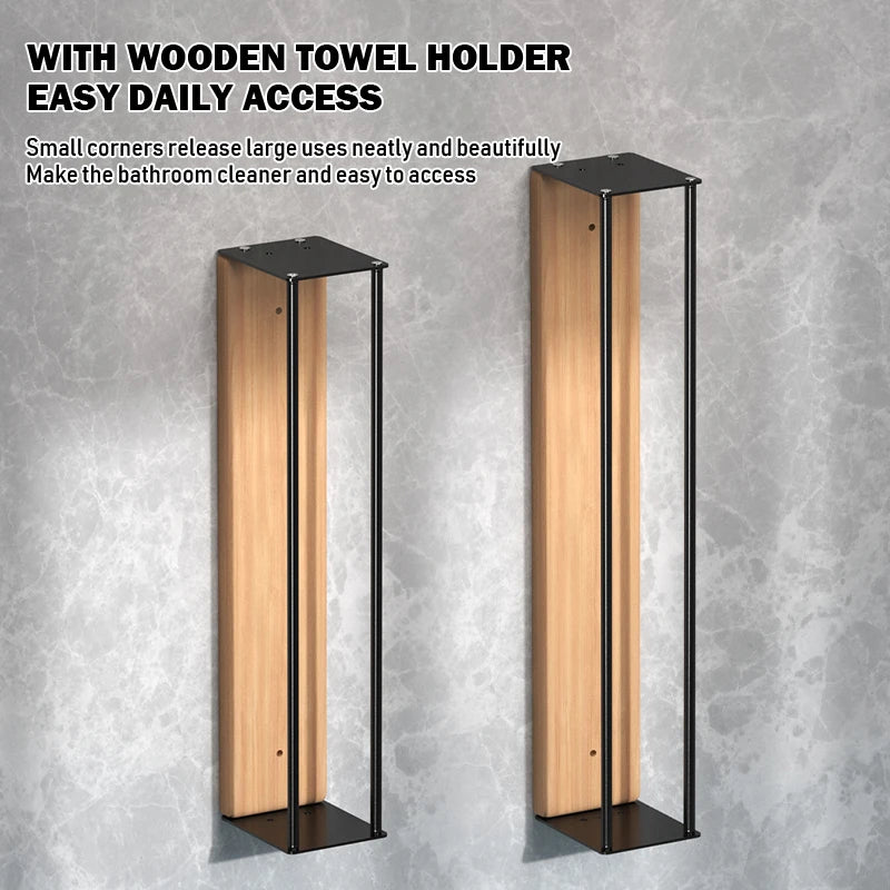 Wall Mounted Wooden Towel Rack
