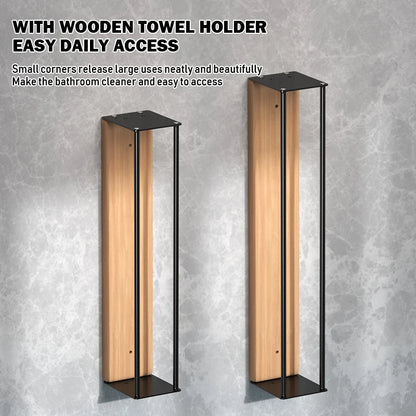 Wall Mounted Wooden Towel Rack