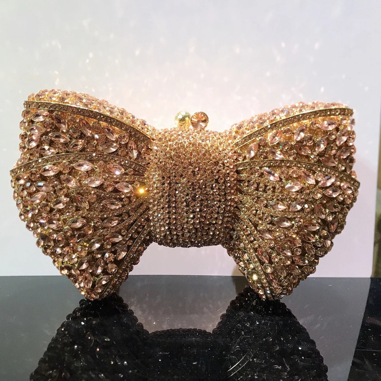 Rhinestone Bow Evening Clutch