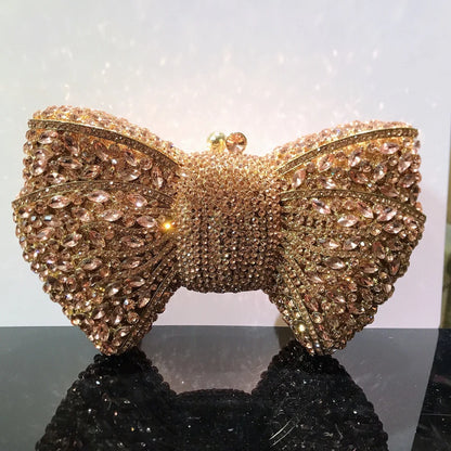 Rhinestone Bow Evening Clutch