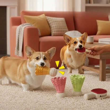 Interactive Badminton Dog Chew Toy with Squeaker