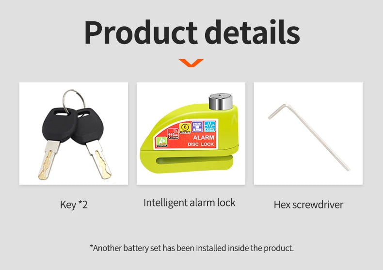 Motorcycle Disc Brake Alarm Lock