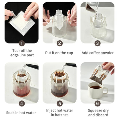 Portable Single-Serve Drip Coffee Filter Bags for Fresh Brew Coffee & Tea