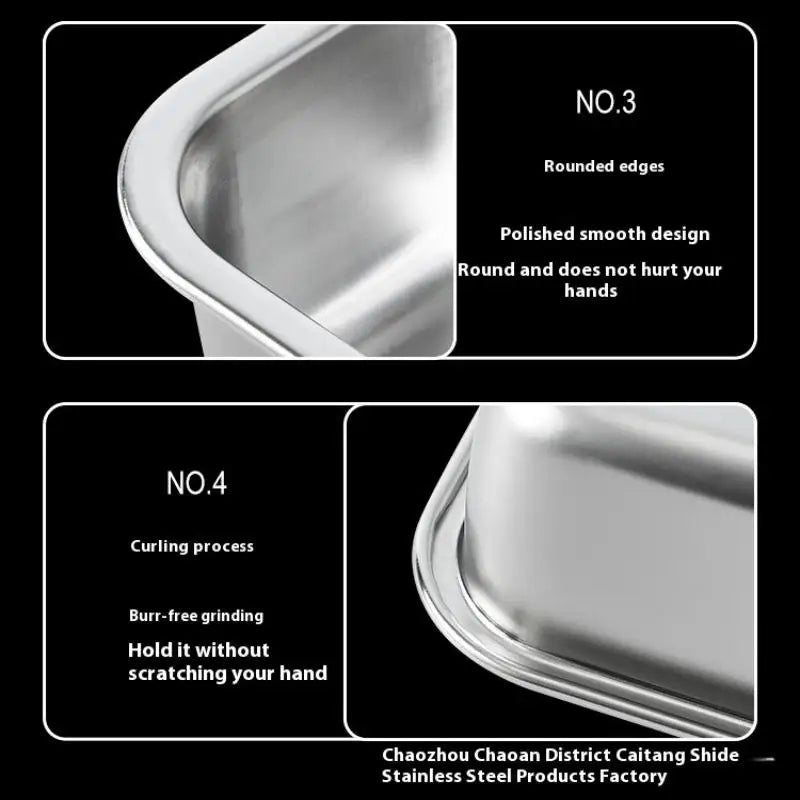 Stainless Steel Refrigerator Storage Tray with Lid