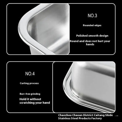 Stainless Steel Refrigerator Storage Tray with Lid
