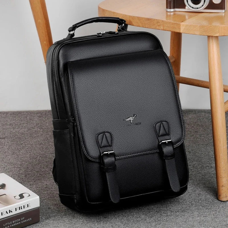 Men'S Backpack PU Leather for Business