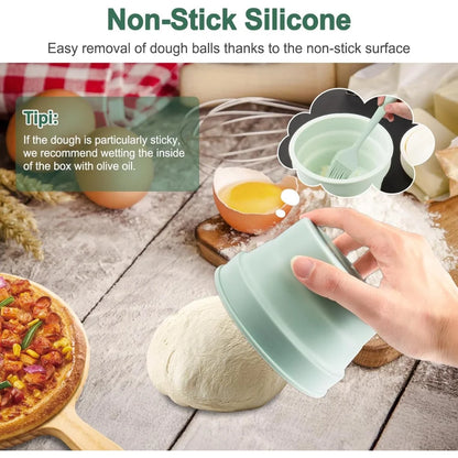 Foldable Silicone Pizza Dough Proofing Box with Lid