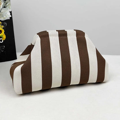 Bright Striped Knit Cloud Bag