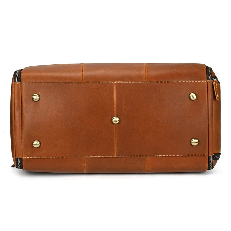 Crazy Horse Leather Travel Bag for Suits