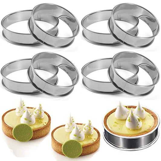 Stainless Steel Tart Ring Baking Mould Set