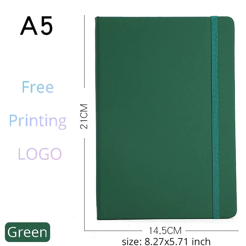 Custom A5/A6 PU Leather Notebook with Logo Printing