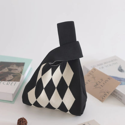 Handmade Knitted Knot Wrist Tote Bag