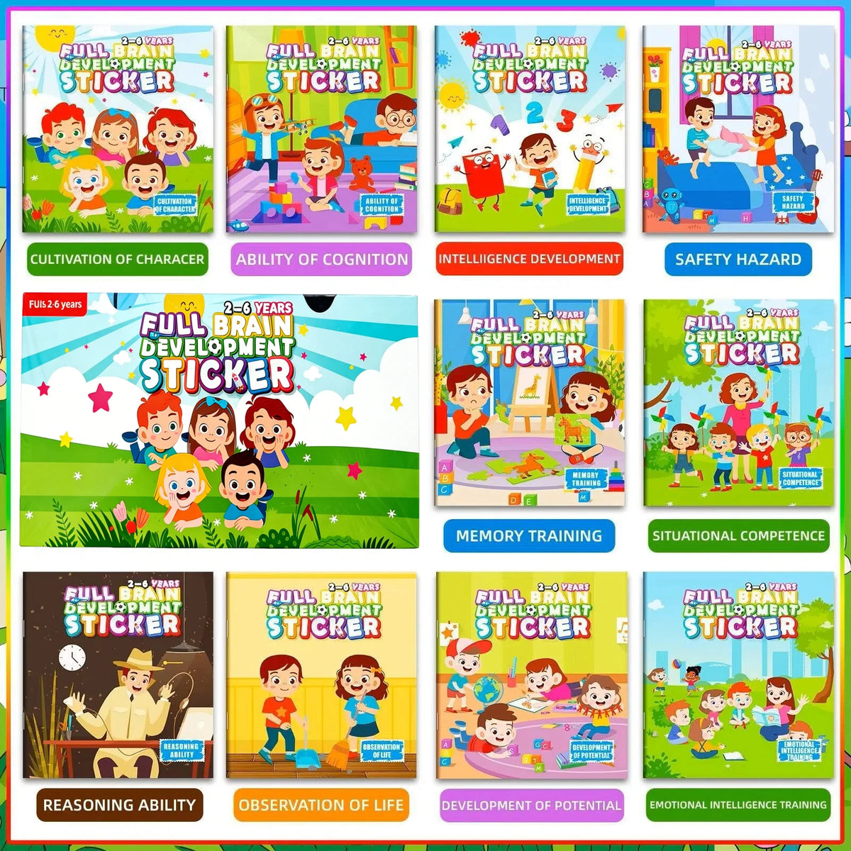 10/20 Volumes Sticker Book for Children Early Education