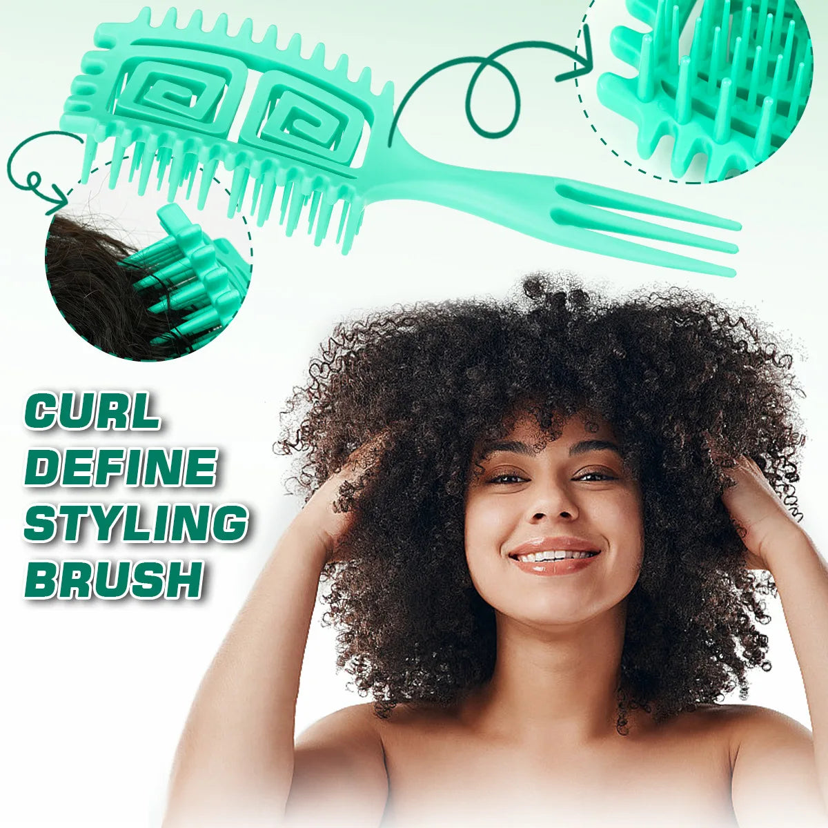 Curly Hair Detangling Brush with Scalp Massage