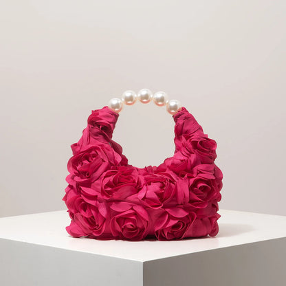 Floral Pearl Evening Party Handbag