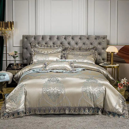 Jacquard Satin Soft Duvet Cover Set