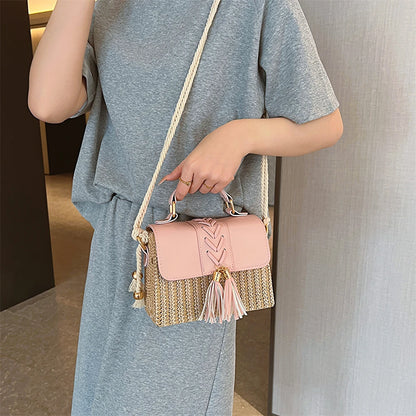 Straw Crossbody Beach Handbag