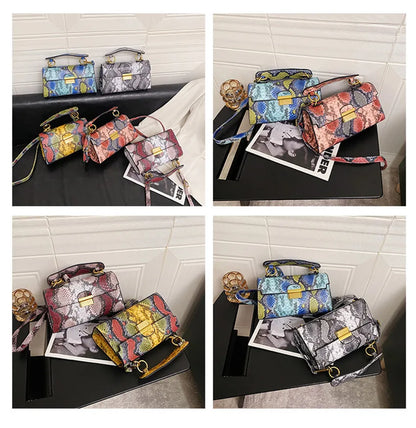 Luxury Snake Pattern Crossbody Shoulder Bag