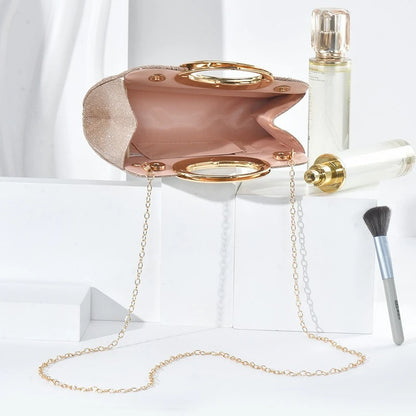 Pleated Shimmer Evening Clutch Bag