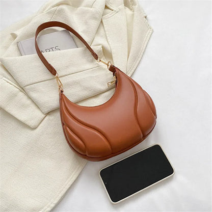 Women’s Half Moon PU Leather Shoulder Bag