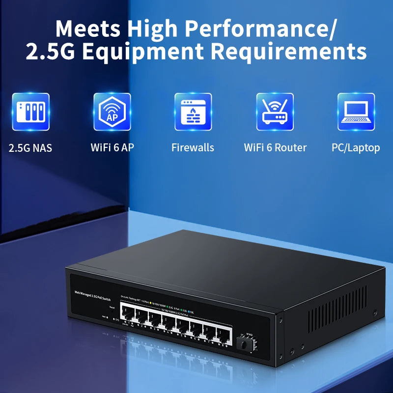 2.5GbE Web Managed PoE Switch with VLAN, QoS & LACP