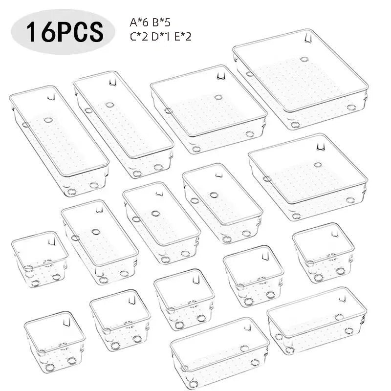 Clear Drawer Organizer Set