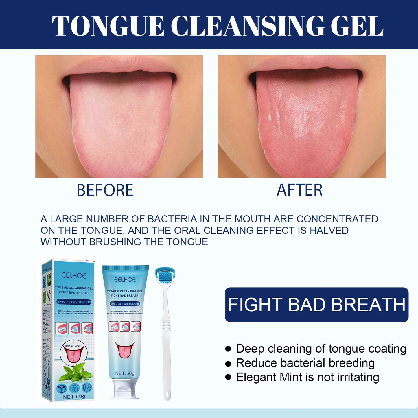 Tongue Cleaning Gel & Brush Kit