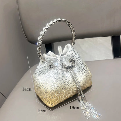 Luxury Rhinestone Bucket Evening Bag