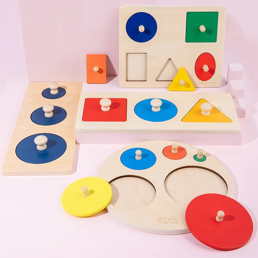 Wooden Montessori Geometric Shape Peg Puzzle