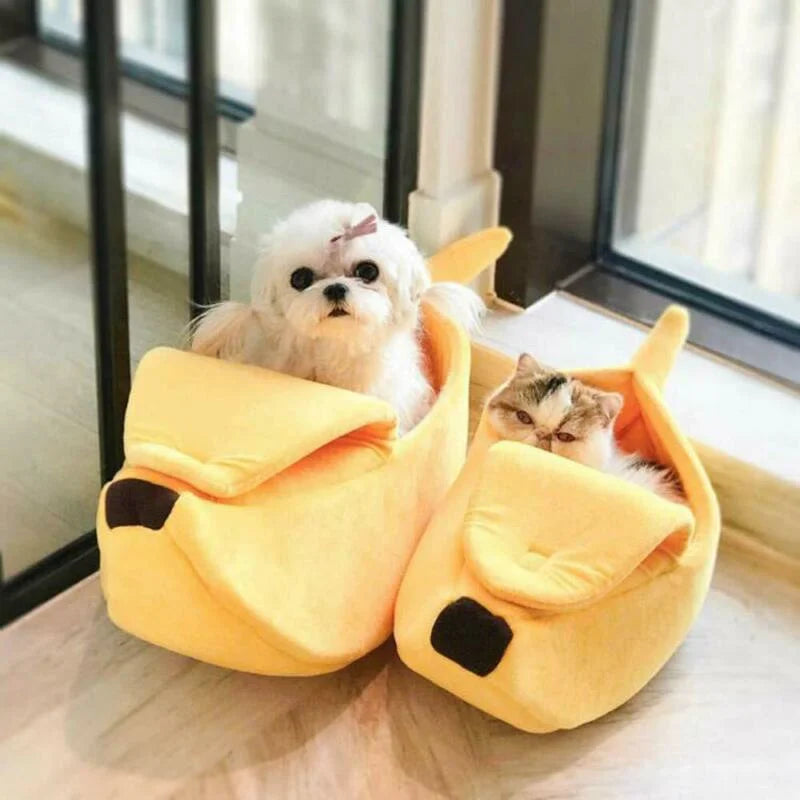 Funny Banana Pet Bed House for Cats & Small Dogs