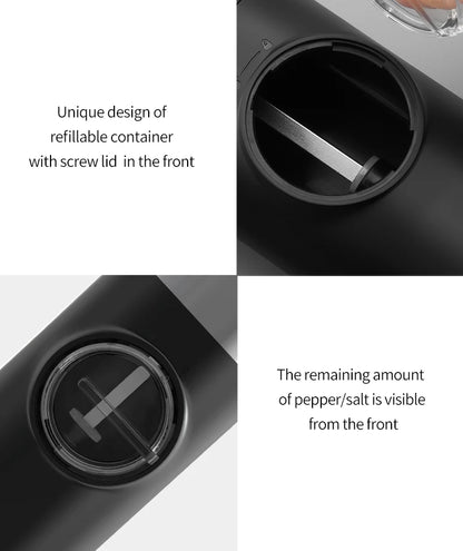 Electric Stainless Steel Spice Grinder with LED Light & Charging Base