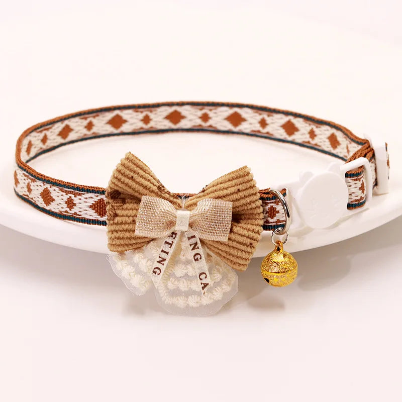 Breakaway Bowknot Cat Collar with Bell