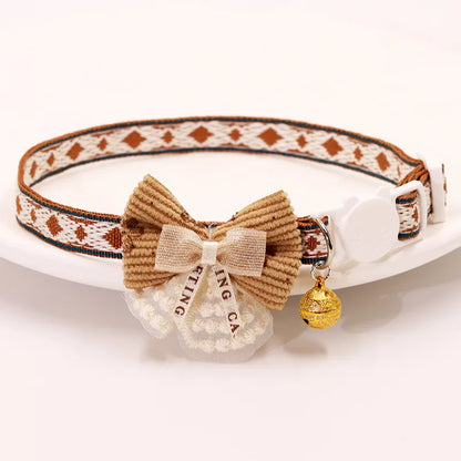 Breakaway Bowknot Cat Collar with Bell