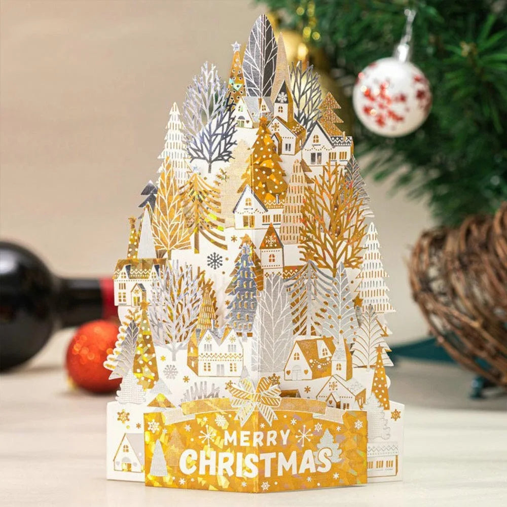 3D Pop-Up Christmas Greeting Card with Envelope