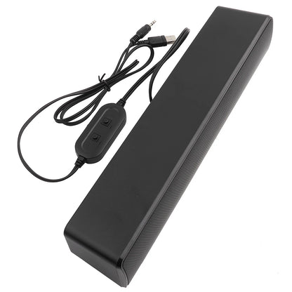 USB Wired Stereo Soundbar Speaker