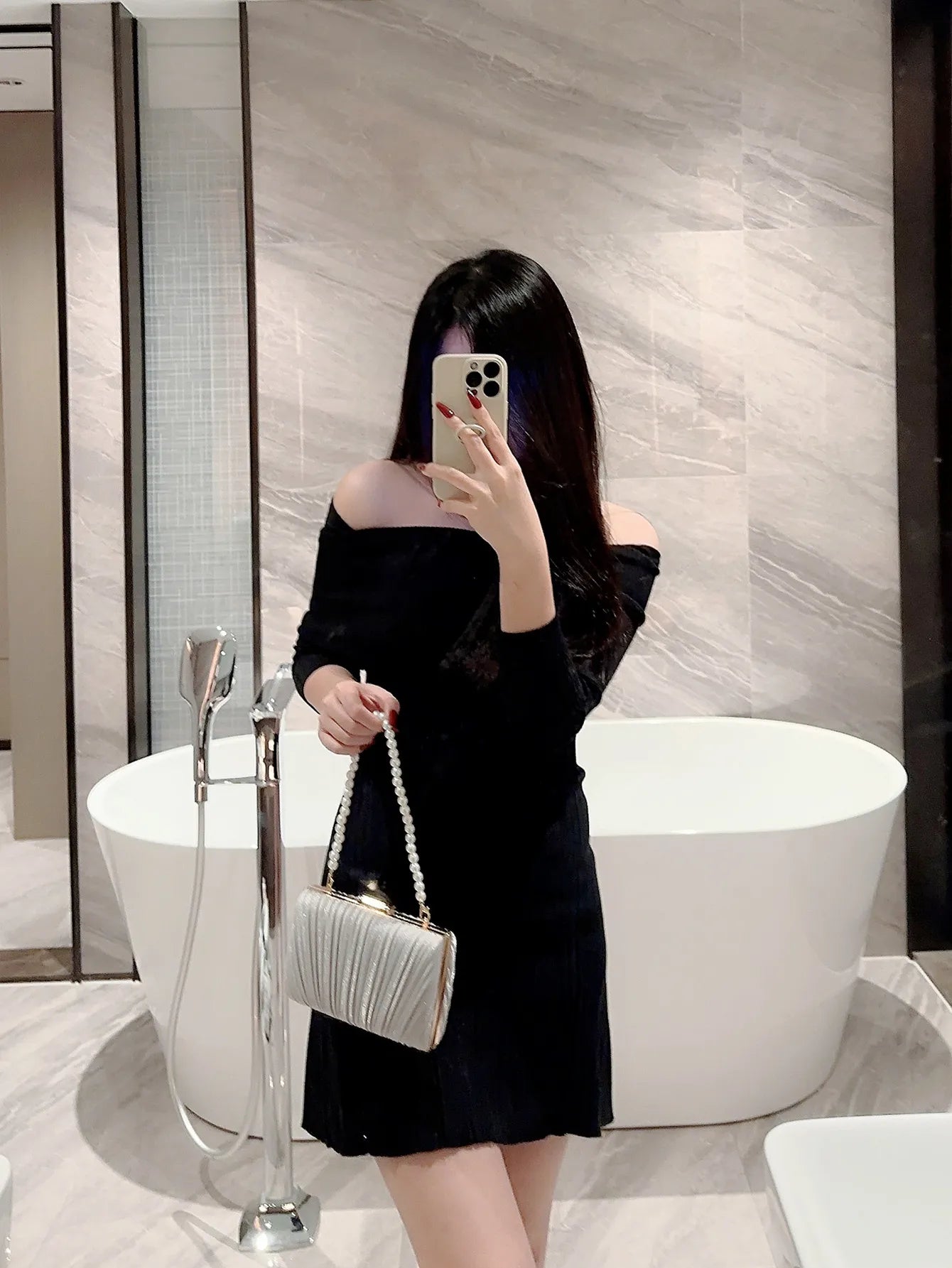 Pleated Design Satin Evening Clutch Bag