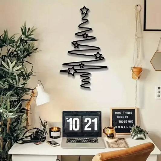 Minimalist Metal Christmas Tree Wall Decoration