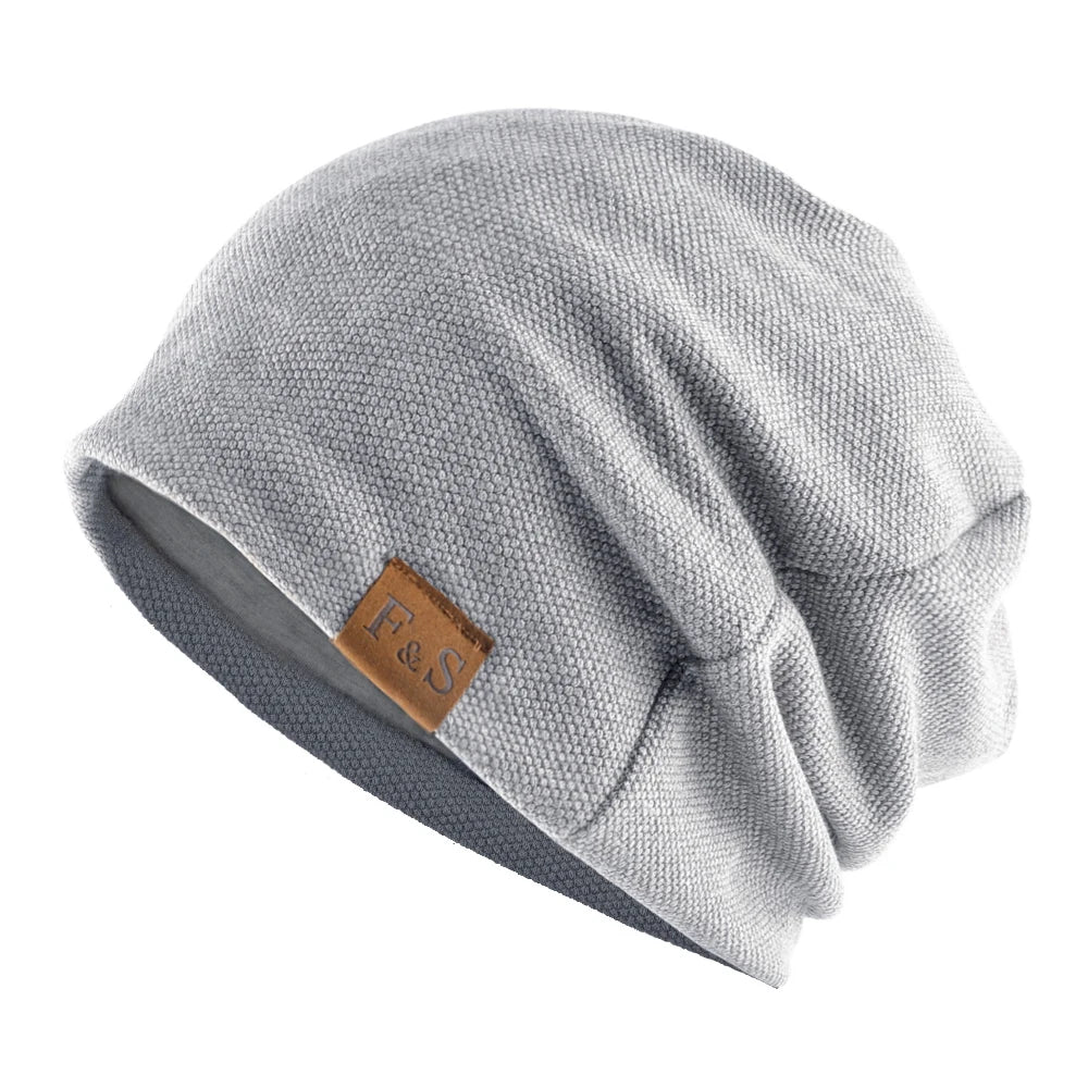 Unisex Cotton Knit Casual Beanie Hat