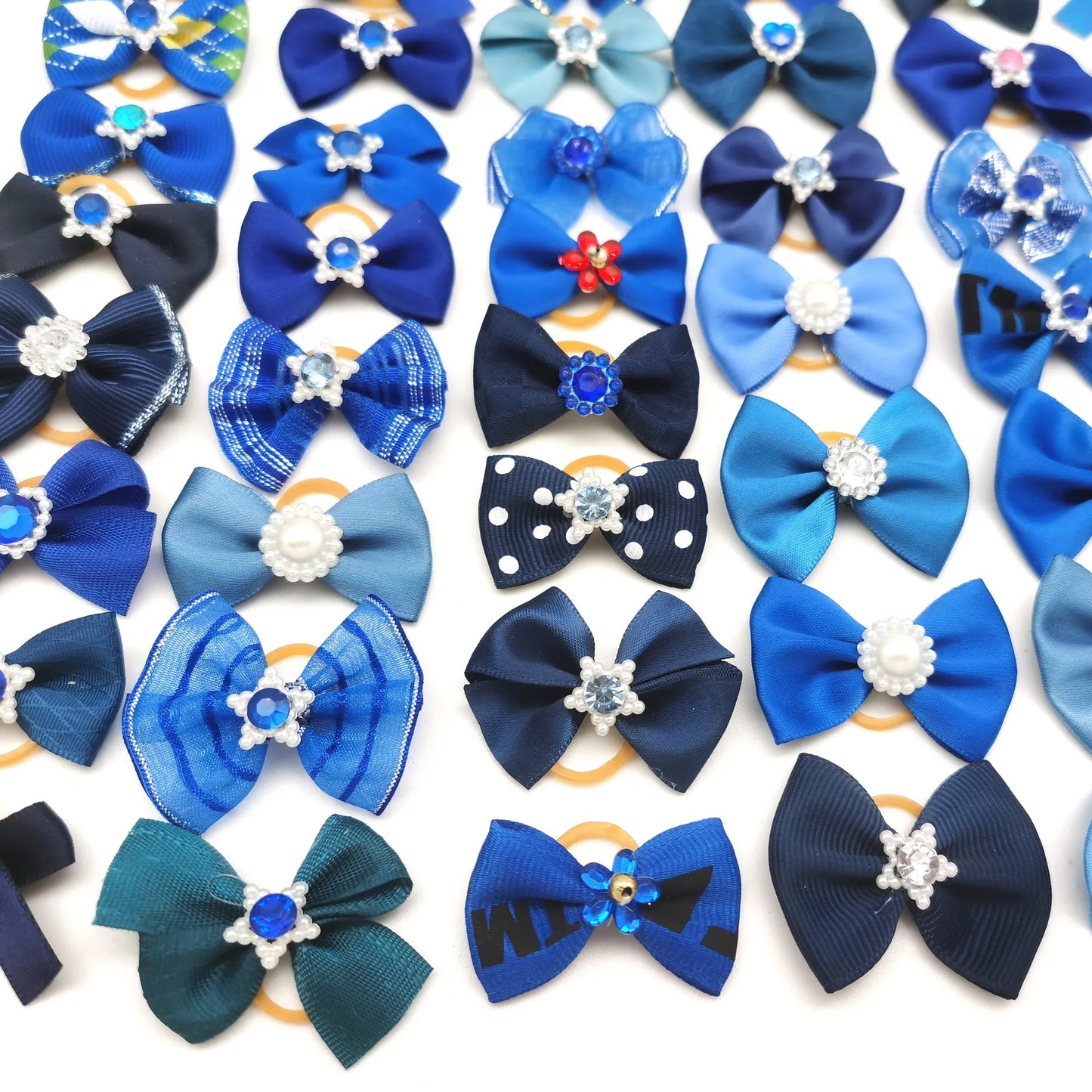 Dog Hair Bows with Pearl & Rhinestone Accents
