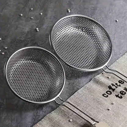 Stainless Steel Fine Mesh Skimmer Spoon with Wooden Handle