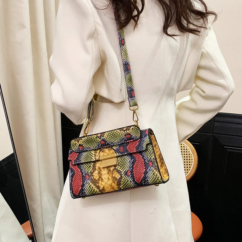 Luxury Snake Pattern Crossbody Shoulder Bag
