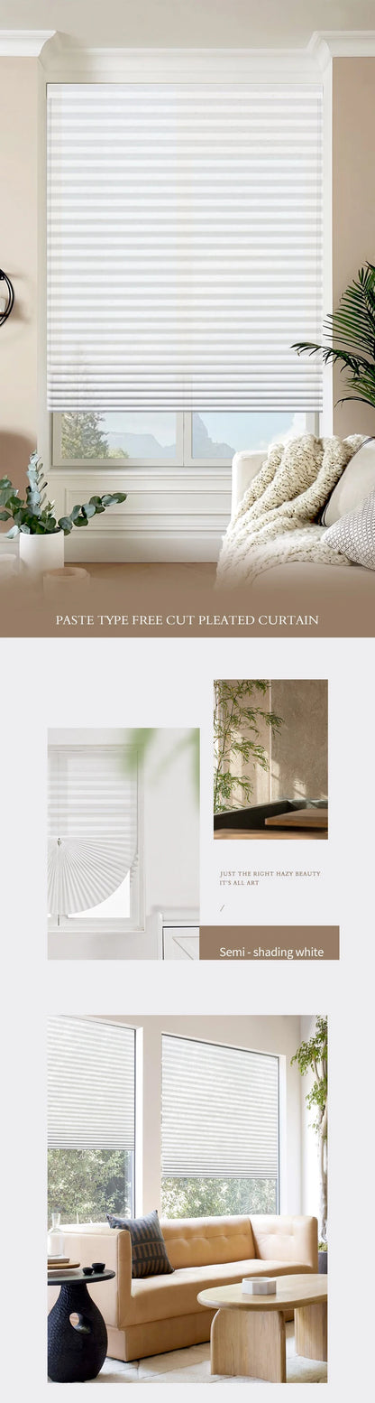 Self-Adhesive Pleated Blackout Window Blind
