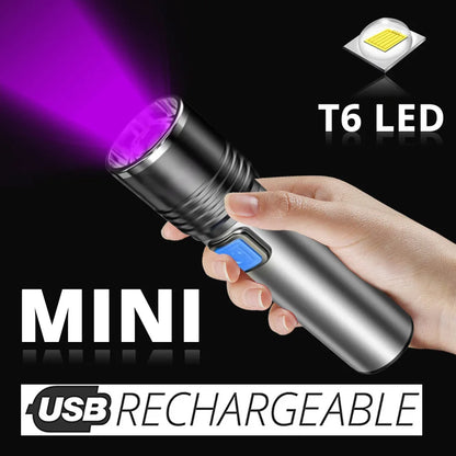 USB Rechargeable 395nm UV Flashlight