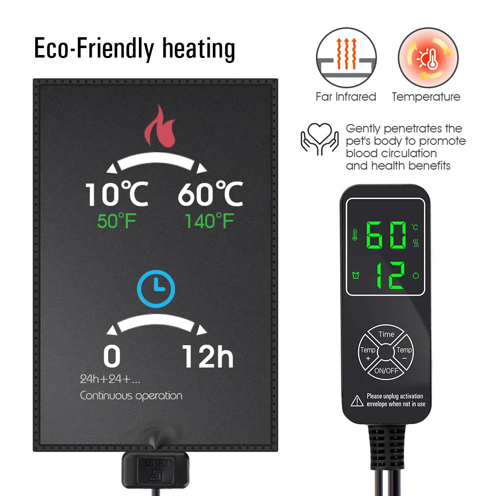 Reptile Heating Pad with Thermostat Controller