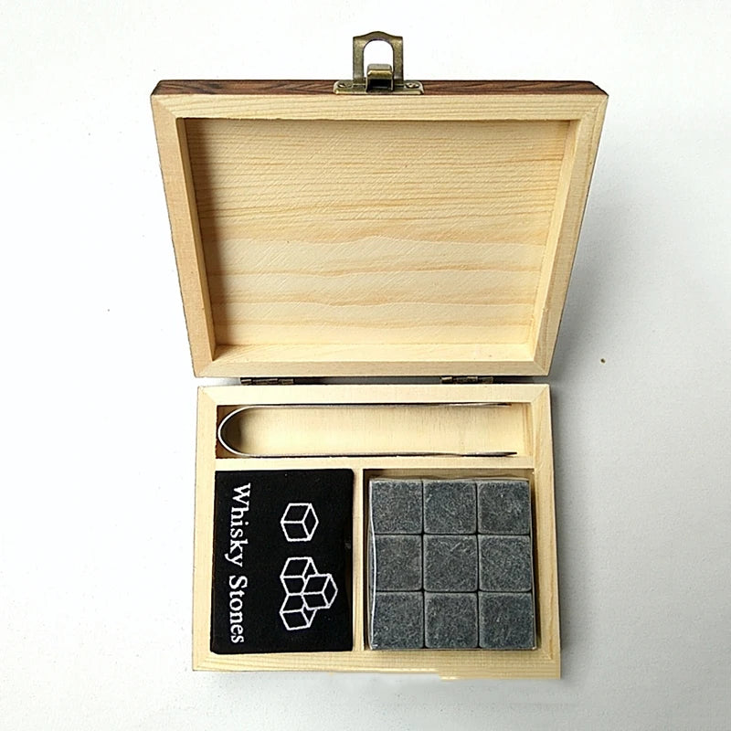 Whisky Ice Stone Set with Wooden Box