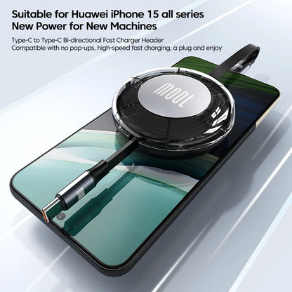 Retractable Cable USB Type C to Type C For Iphone Huawei
