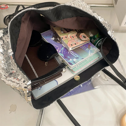 Sequined Underarm Shoulder Tote Bag
